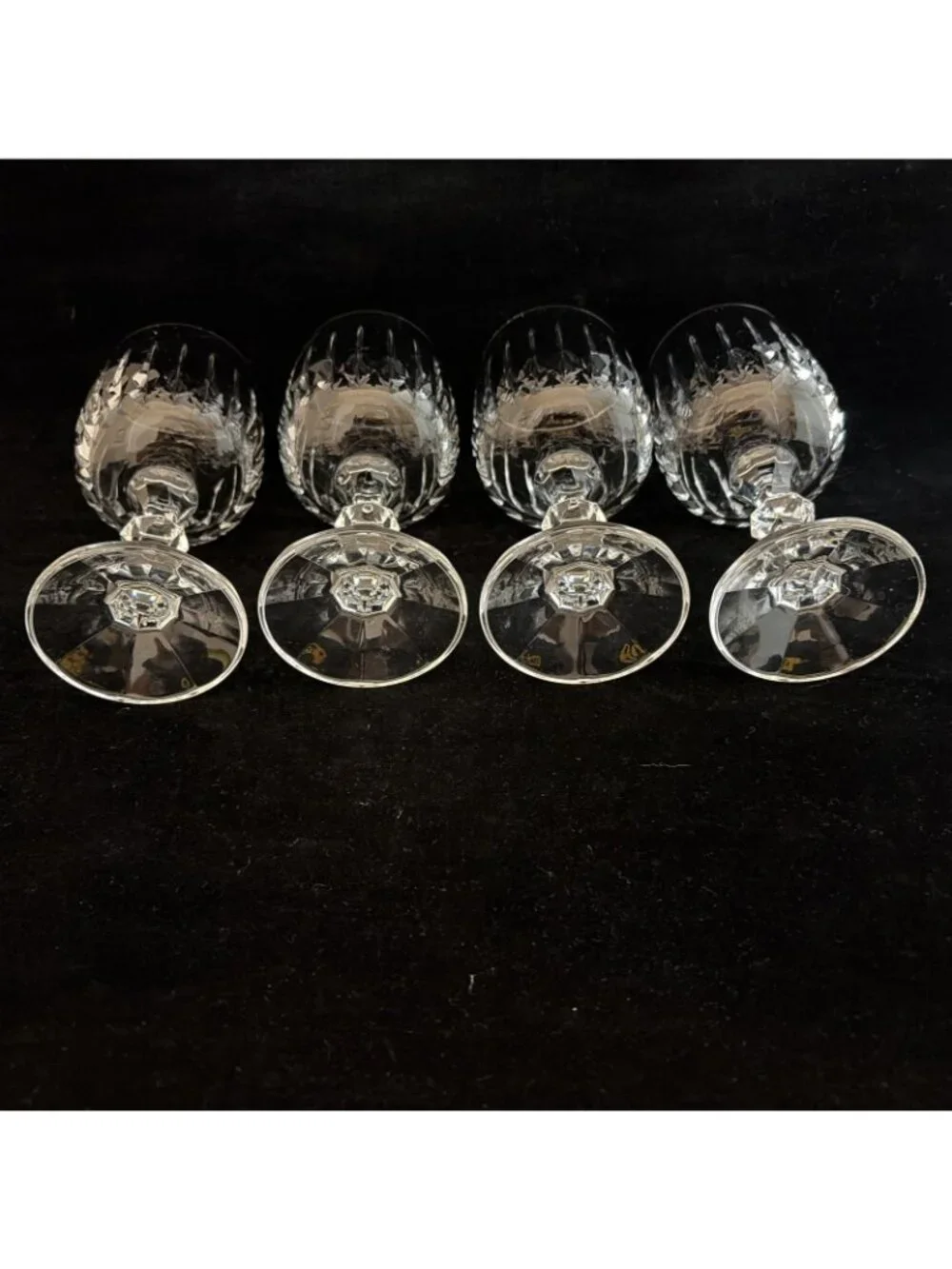 Nachtmann Germany Cut Crystal Wine Goblets Set of 4 6.25